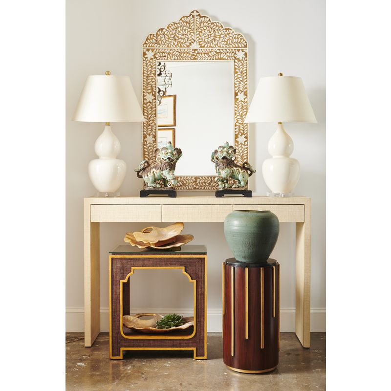 Chelsea House Yangon Raffia Coverd Rectangular Side Table