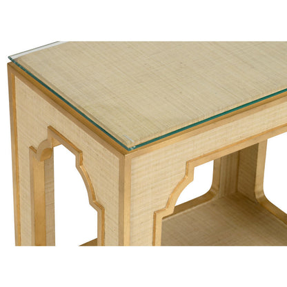 Chelsea House Yangon Raffia Coverd Rectangular Side Table