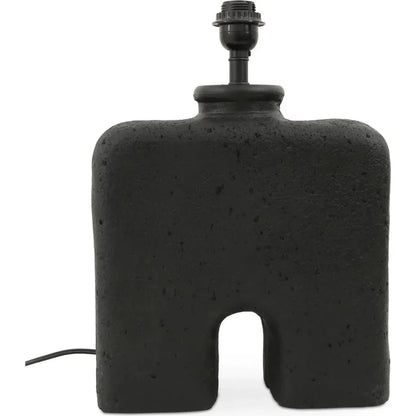 Yara Wood & Textured Cotton Black Table Lamp - LOOMLAN - Moe's Home - Table Lamps