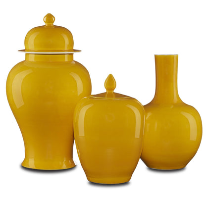 Yellow Imperial Yellow Long Neck Vase Vases & Jars Sideboards and Things By Currey & Co