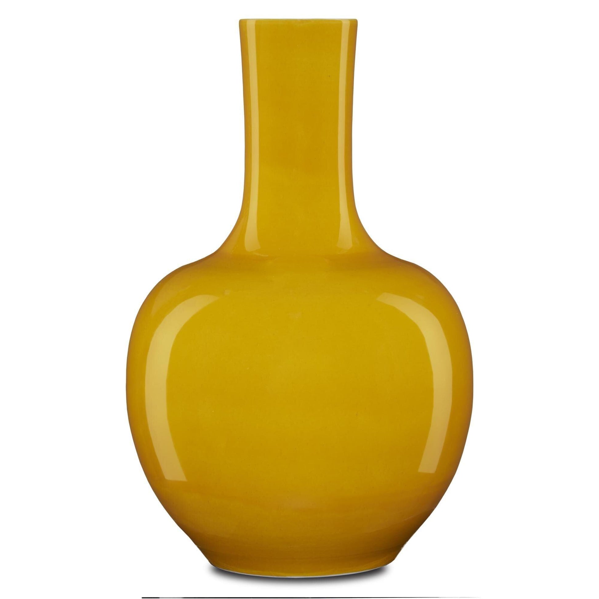 Yellow Imperial Yellow Long Neck Vase Vases & Jars Sideboards and Things By Currey & Co