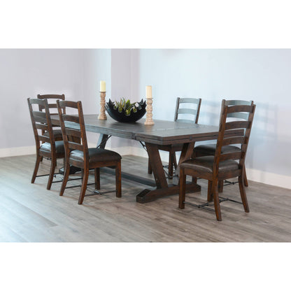 Sunny D Yellowstone Ladderback Leather Dining Chair 2PC