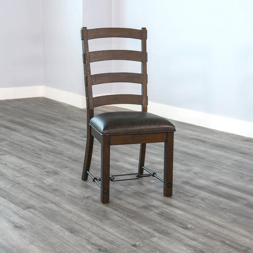 Sunny D Yellowstone Ladderback Leather Dining Chair 2PC