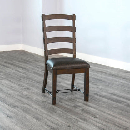 Sunny D Yellowstone Ladderback Leather Dining Chair 2PC