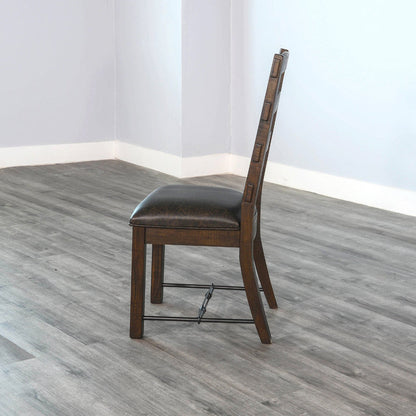 Sunny D Yellowstone Ladderback Leather Dining Chair 2PC