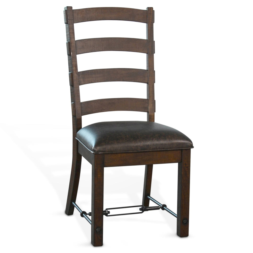 Sunny D Yellowstone Ladderback Leather Dining Chair 2PC