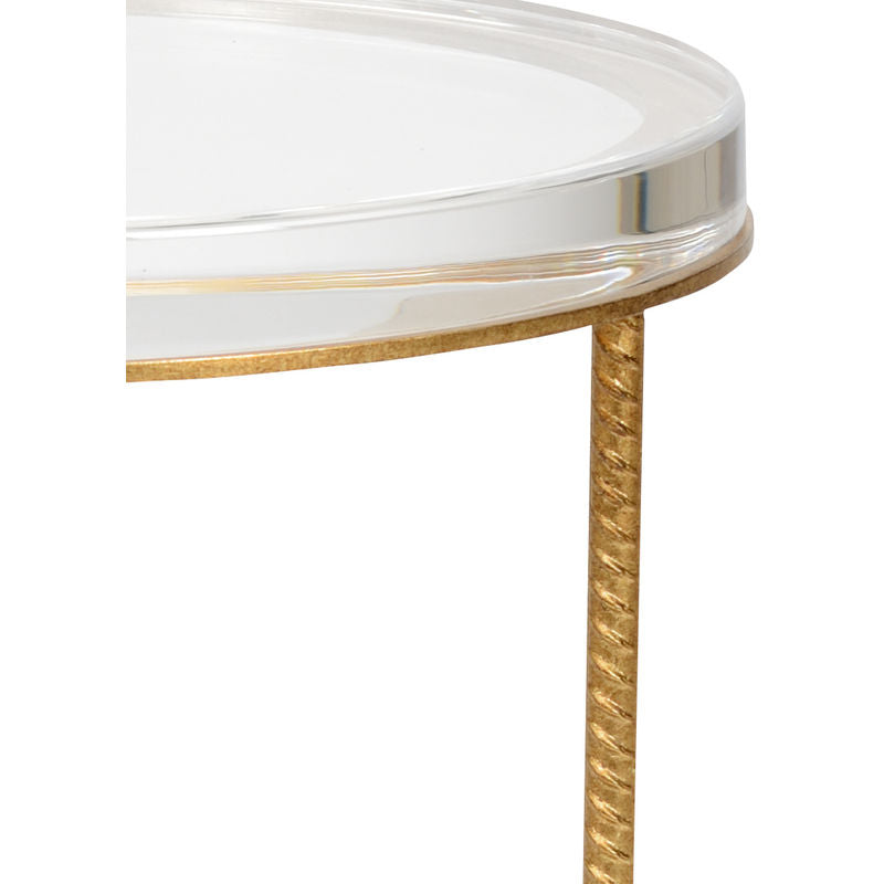 Chelsea House Yonkers Acrylic Top Round Side Table