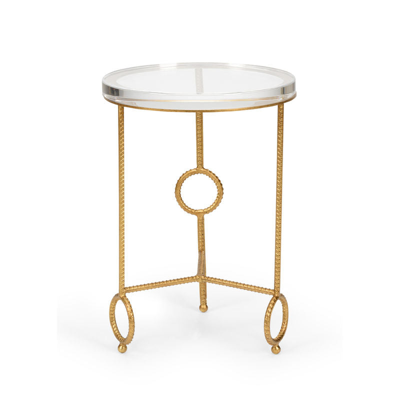 Chelsea House Yonkers Acrylic Top Round Side Table