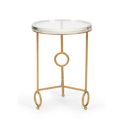 Chelsea House Yonkers Acrylic Top Round Side Table