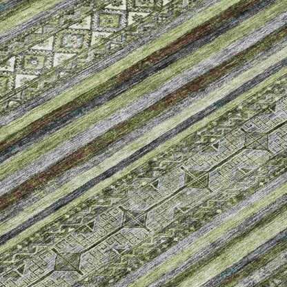 LOOMLAN Rugs Ysadora Green Washable Indoor-Outdoor Rug