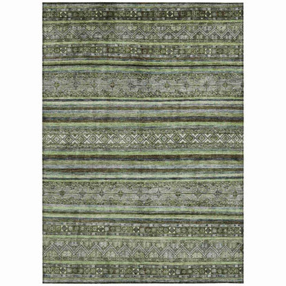 LOOMLAN Rugs Ysadora Green Washable Indoor-Outdoor Rug