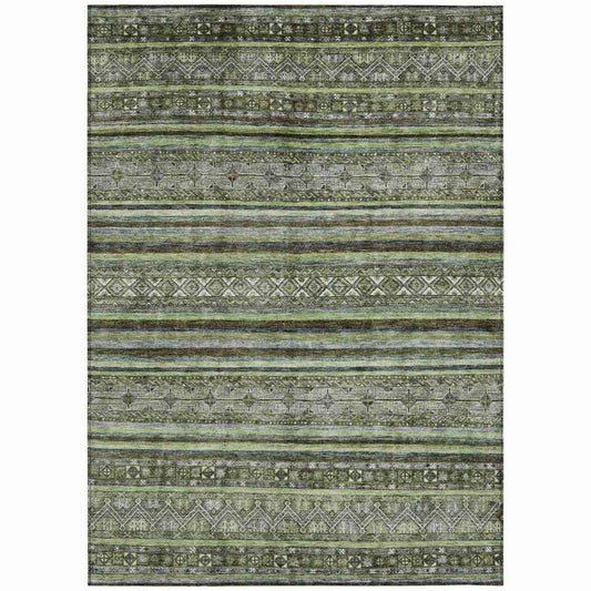 LOOMLAN Rugs Ysadora Green Washable Indoor-Outdoor Rug