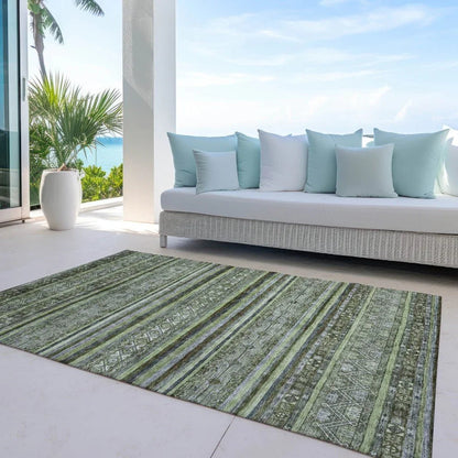 LOOMLAN Rugs Ysadora Green Washable Indoor-Outdoor Rug
