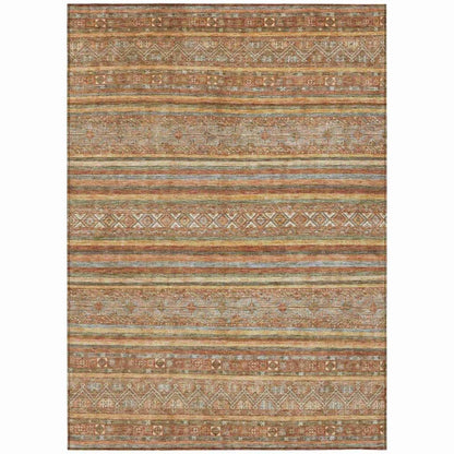 LOOMLAN Rugs Ysadora Orange Washable Indoor-Outdoor Rug