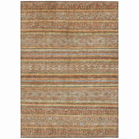 LOOMLAN Rugs Ysadora Orange Washable Indoor-Outdoor Rug