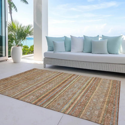 LOOMLAN Rugs Ysadora Orange Washable Indoor-Outdoor Rug