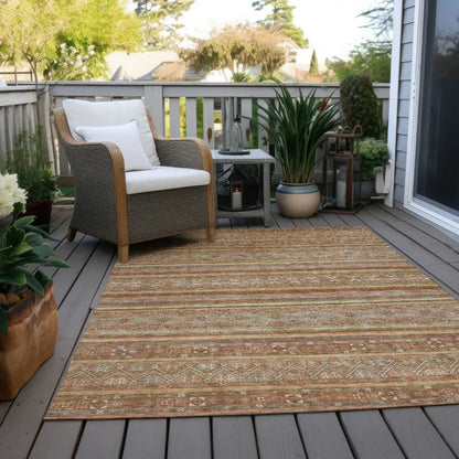 LOOMLAN Rugs Ysadora Orange Washable Indoor-Outdoor Rug