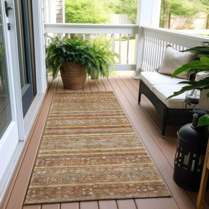 LOOMLAN Rugs Ysadora Orange Washable Indoor-Outdoor Rug
