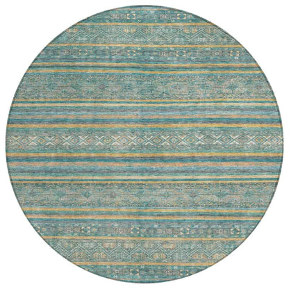 LOOMLAN Rugs Ysadora Teal Washable Indoor-Outdoor Rug