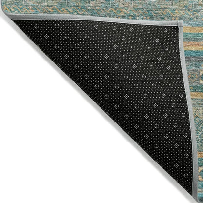 LOOMLAN Rugs Ysadora Teal Washable Indoor-Outdoor Rug