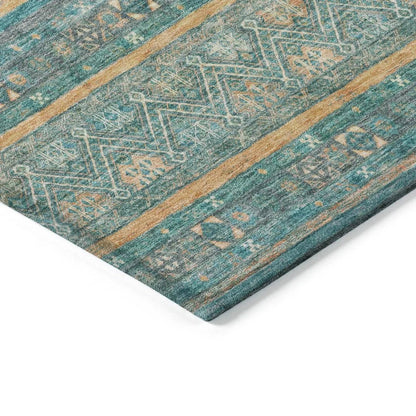 LOOMLAN Rugs Ysadora Teal Washable Indoor-Outdoor Rug