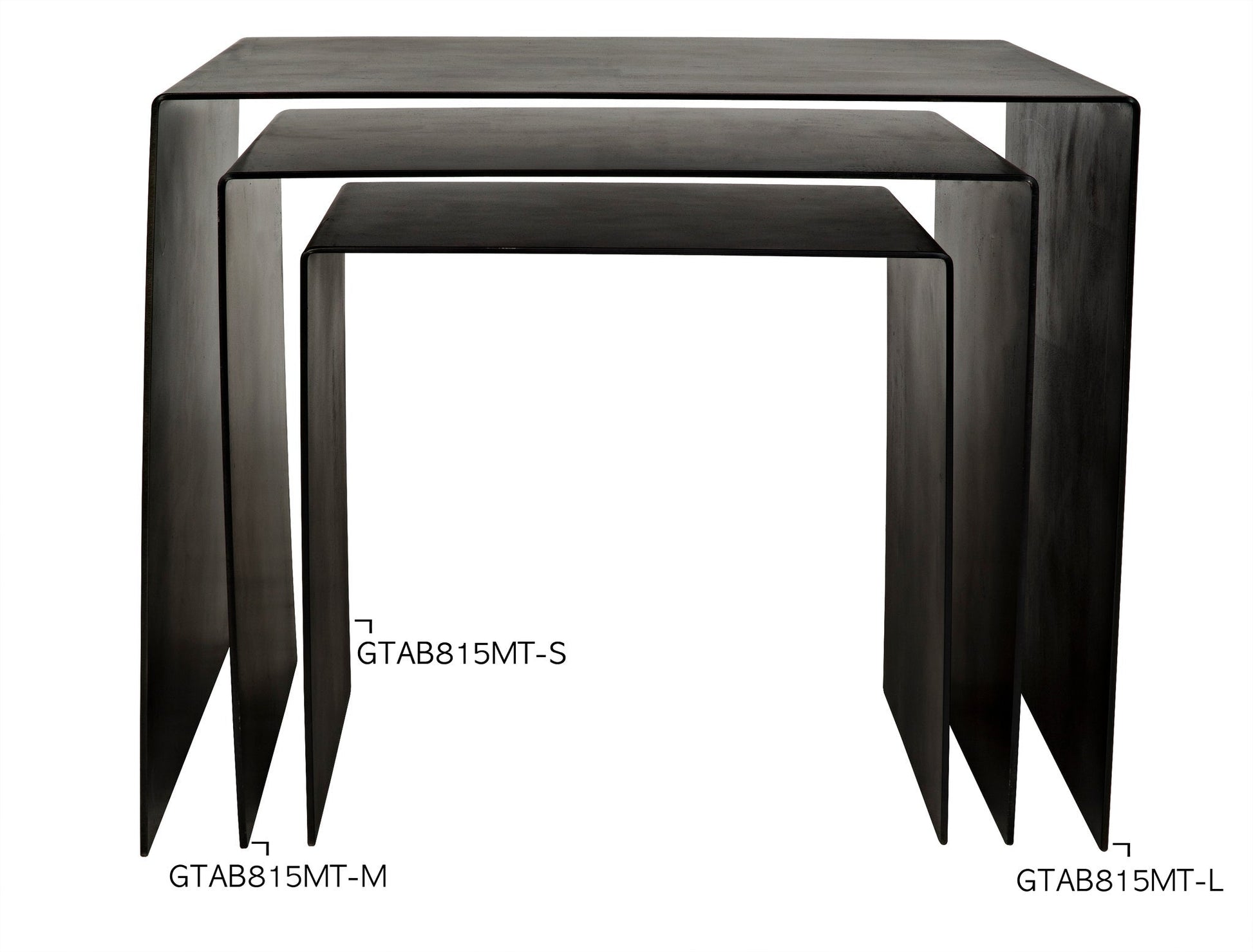 Yves Black Steel Large Rectangle Side Table-Side Tables-Noir-Sideboards and Things