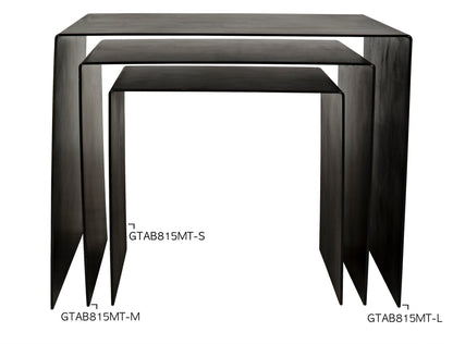 Yves Black Steel Medium Rectangle Side Table-Side Tables-Noir-Sideboards and Things