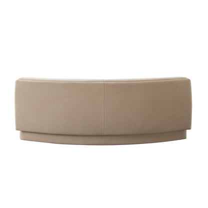 Zelda Light Camel Performance Velvet Curved Armless Sofa With 1 Accent Pillow Ball