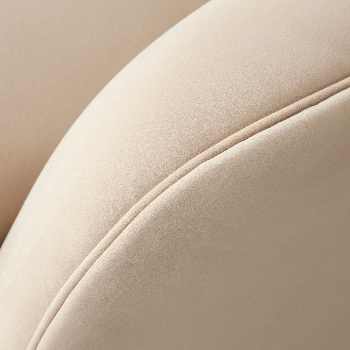 Zelda LF Curved Light Camel Performance Velvet Chaise in With 1 Accent Pillow Ball