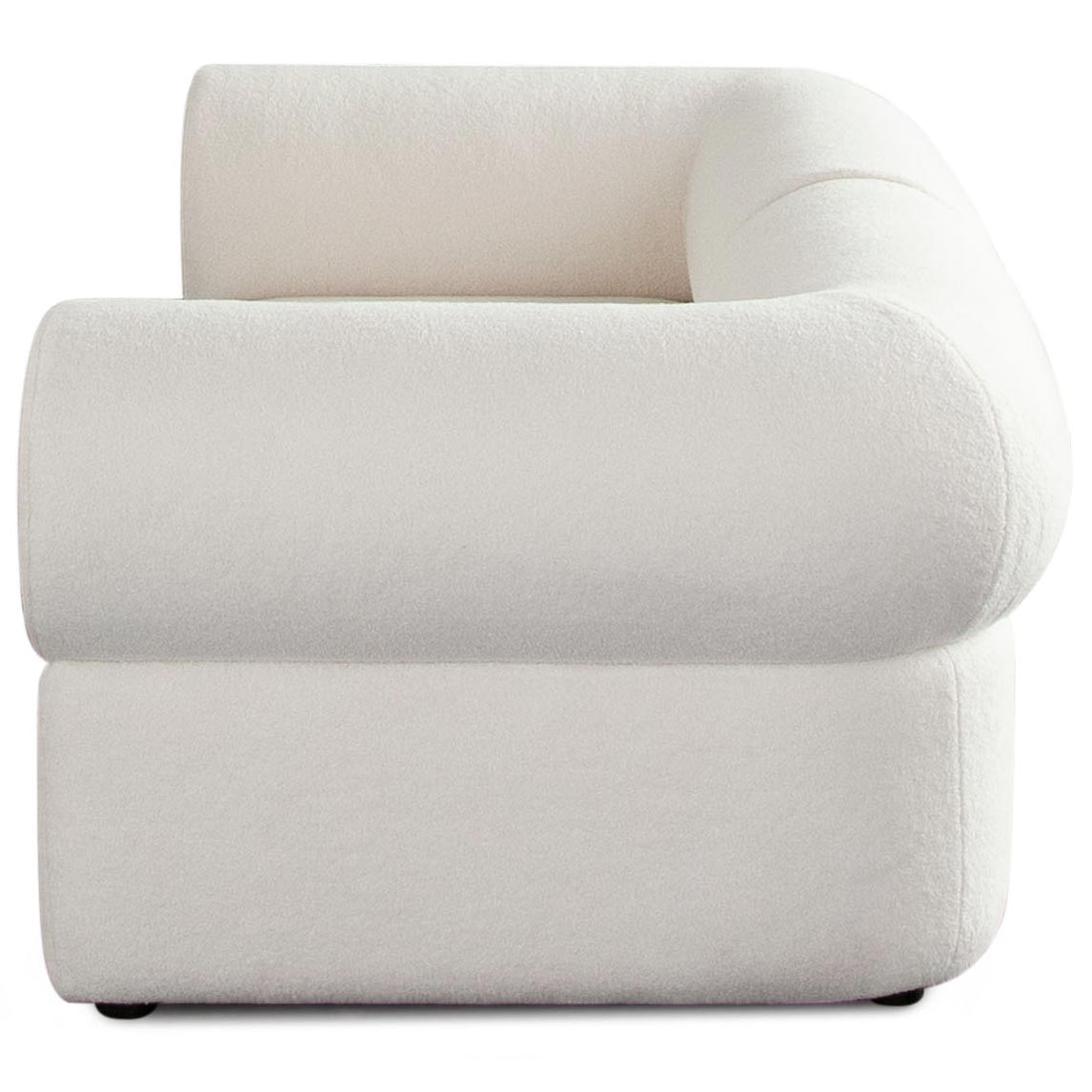 Zia 2PC Modular Sofa in Ivory Sherpa Fabric