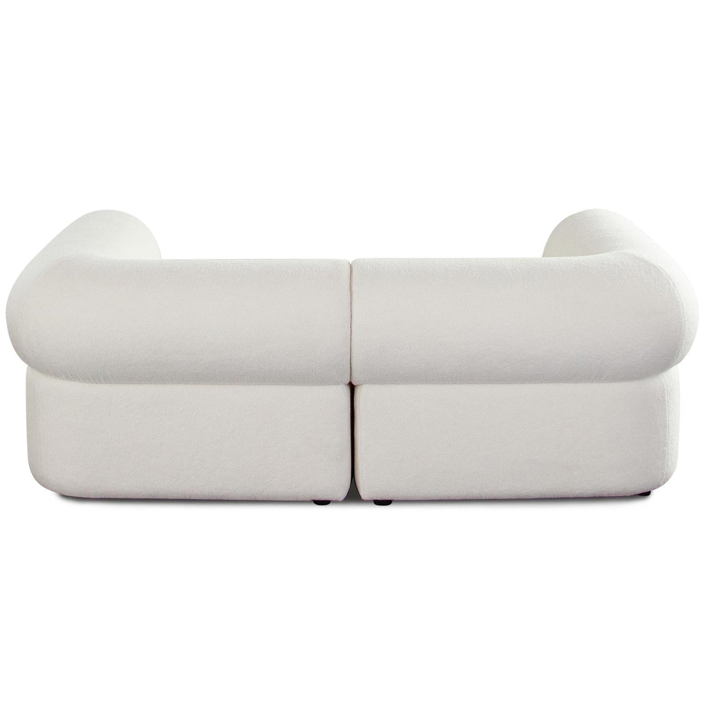 Zia 2PC Modular Sofa in Ivory Sherpa Fabric