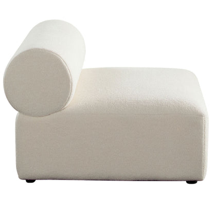 Zia Armless Chair in Ivory Sherpa Fabric