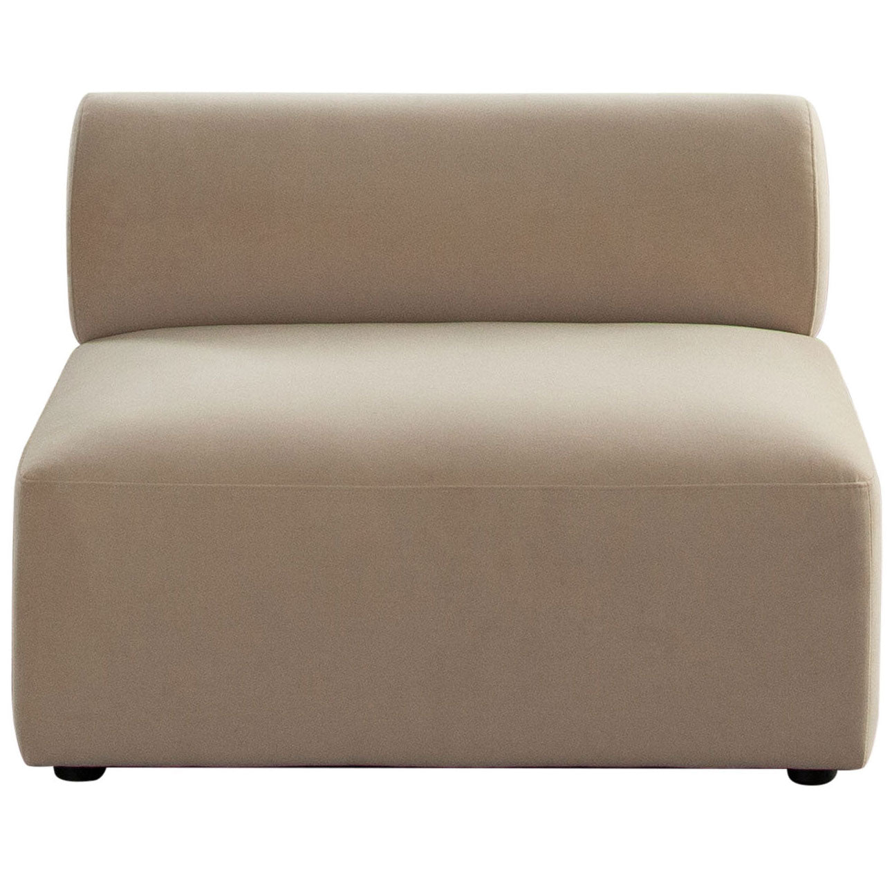 Zia Armless Chair in Light Camel Performance Velvet Fabric