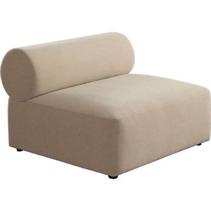 Zia Armless Chair in Light Camel Performance Velvet Fabric