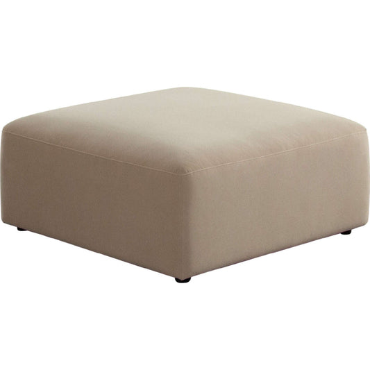 Zia Ottoman in Light Camel Performance Velvet Fabric