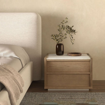 Ashcroft Two Drawers Wood Nightstand
