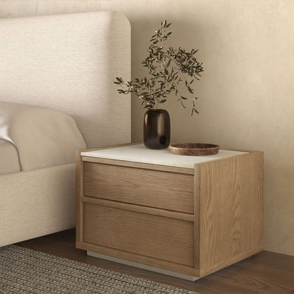 Ashcroft Two Drawers Wood Nightstand