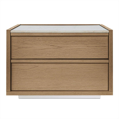 Ashcroft Two Drawers Wood Nightstand