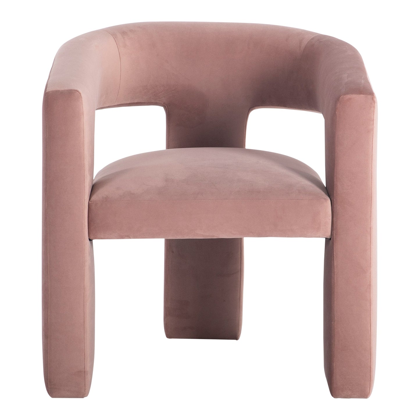 Elo Polyester and Plywood Pink Armless Chair