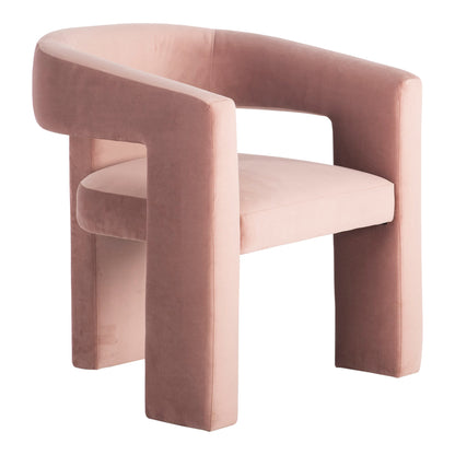 Elo Polyester and Plywood Pink Armless Chair