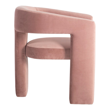 Elo Polyester and Plywood Pink Armless Chair