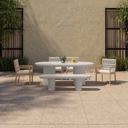 Moe's Home Rocca Cream Concrete Outdoor Dining Table