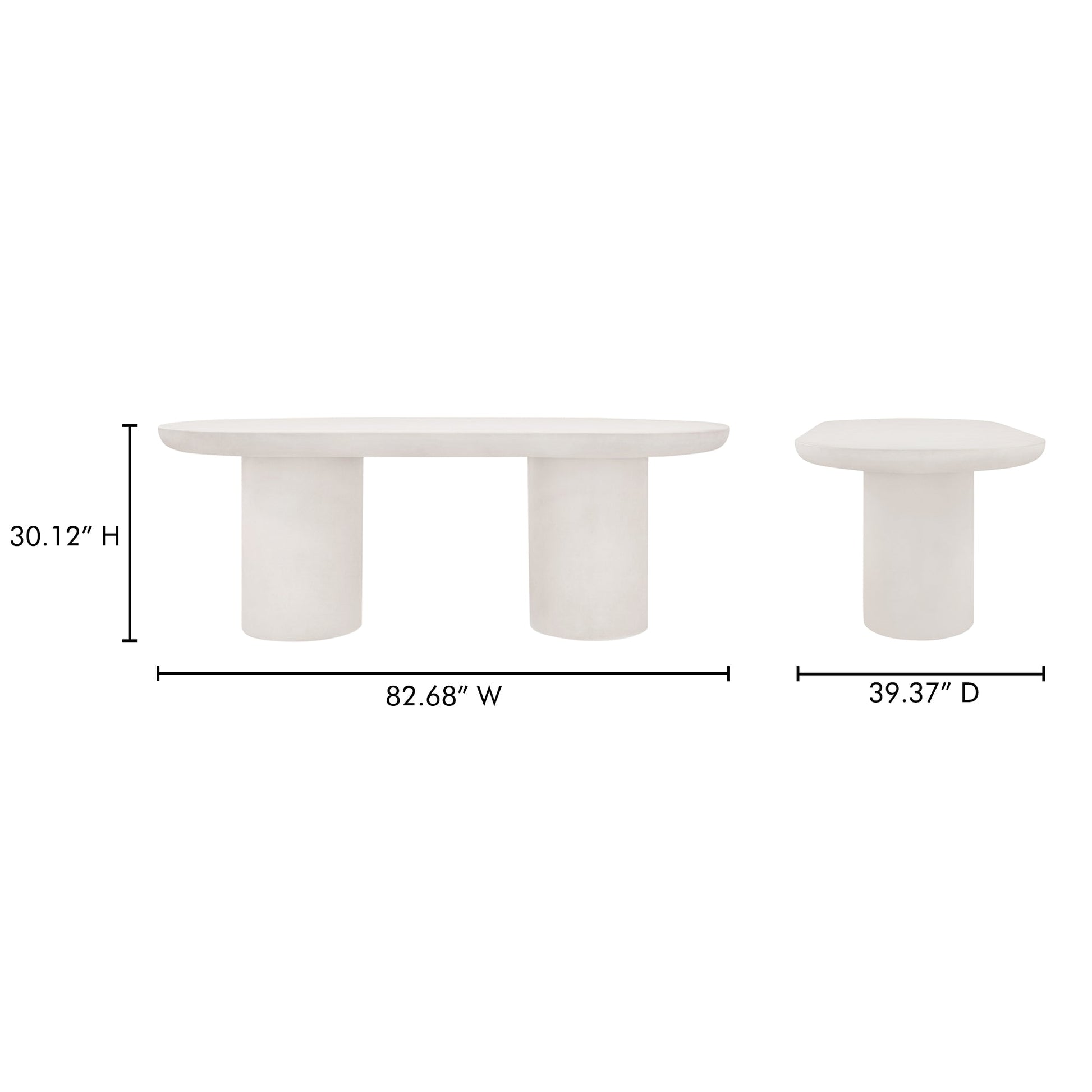 Moe's Home Rocca Cream Concrete Outdoor Dining Table