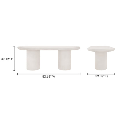 Moe's Home Rocca Cream Concrete Outdoor Dining Table