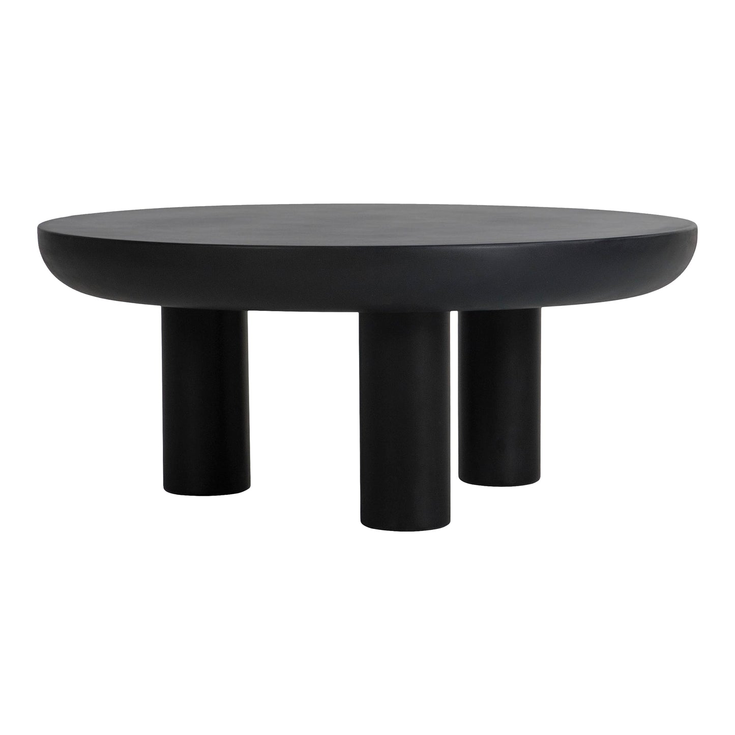 Rocca Concrete and Wood Black Round Coffee Table