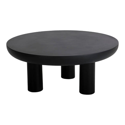 Rocca Concrete and Wood Black Round Coffee Table