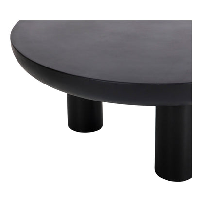 Rocca Concrete and Wood Black Round Coffee Table