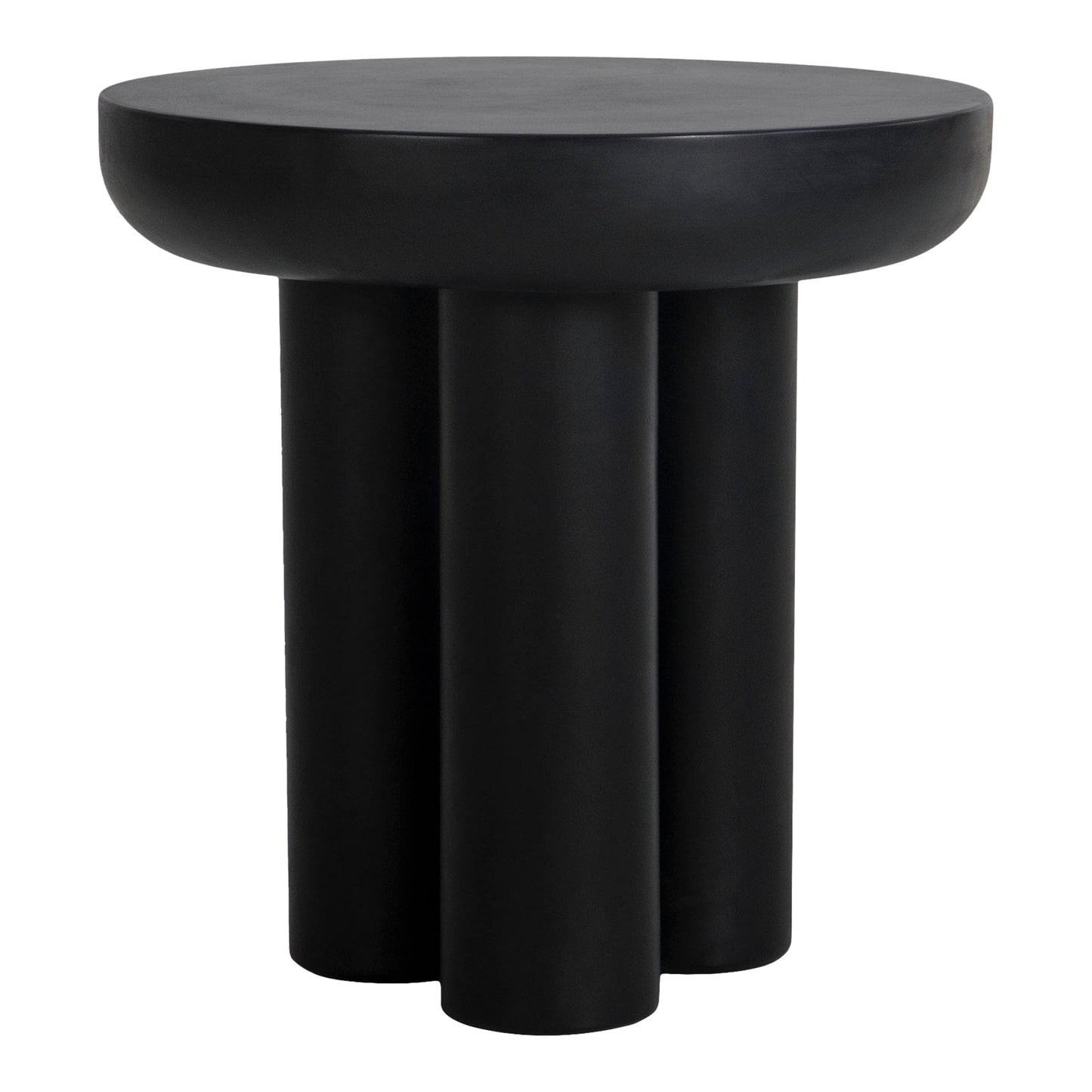 Rocca Concrete and Wood Black Round Side Table