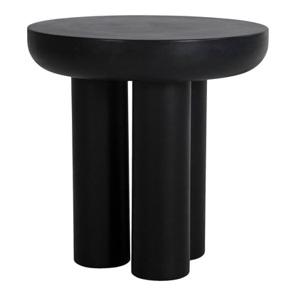 Rocca Concrete and Wood Black Round Side Table