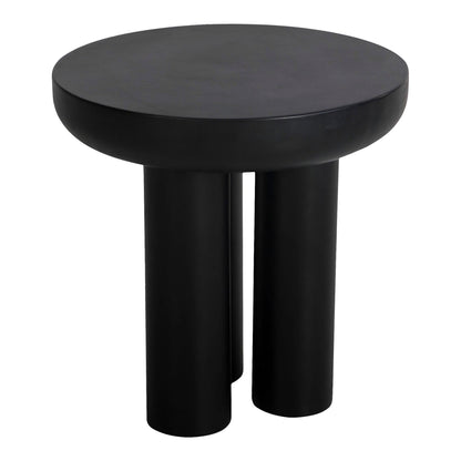 Rocca Concrete and Wood Black Round Side Table